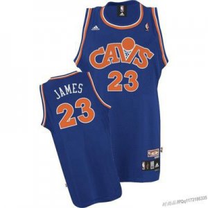 Maillot De Basket Cleveland Cavaliers LeBron James 23 Engrener Retro Bleu